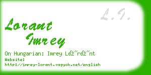 lorant imrey business card